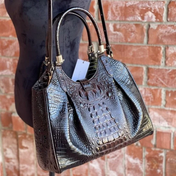 Brahmin Melbourne Celia cocoa satchel bag